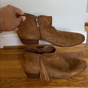 Sam Edelman Paige Fringe Booties Sz 10